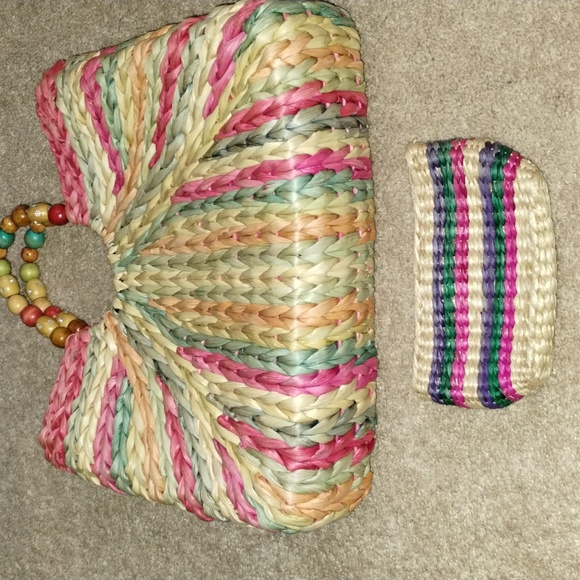 Cappelli Straworld Straw HandBag with Wallet - Picture 2 of 5